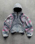Distressed Scribble Zip Hoodie