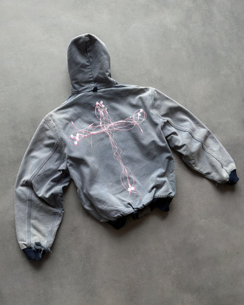 Distressed Scribble Zip Hoodie